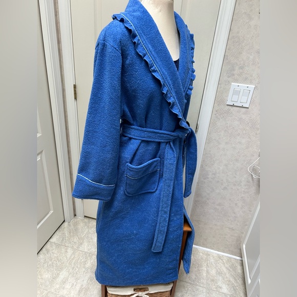 Women's Blue Ruffled Robe - Picture 4 of 6